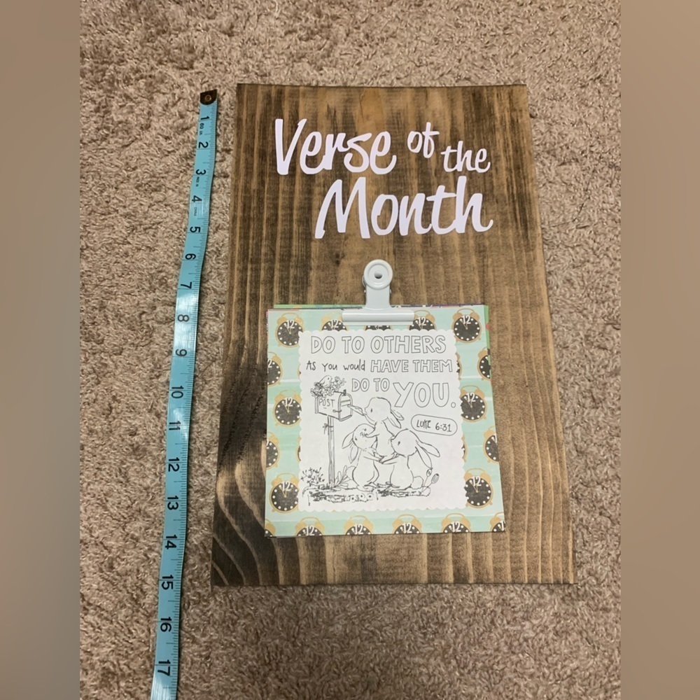 NEW Handmade Verse of the Month board Family Bible verses monthly calendar NWOT - Picture 4 of 9
